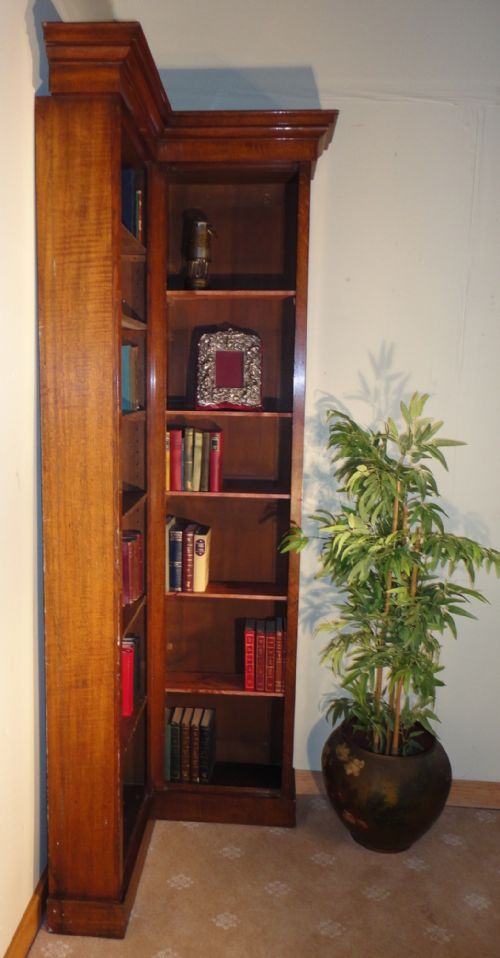 VICTORIAN OAK NARROW CORNER BOOKCASE - ADDITIONAL PHOTO 5