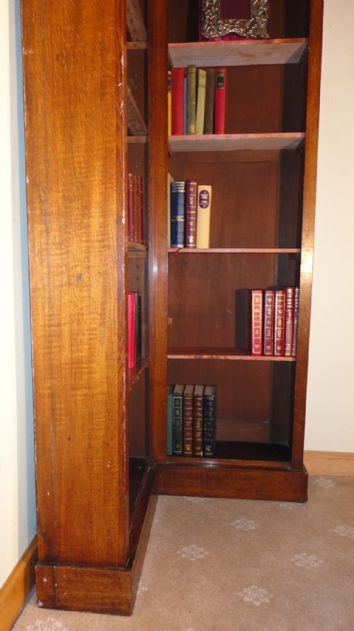 VICTORIAN OAK NARROW CORNER BOOKCASE - ADDITIONAL PHOTO 7