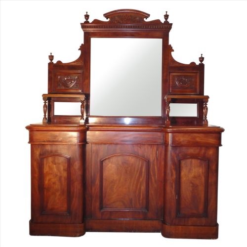 victorian mahogany mirrorback sideboard - CATEGORY: ANTIQUE SIDEBOARDS - DATED VICTORIAN