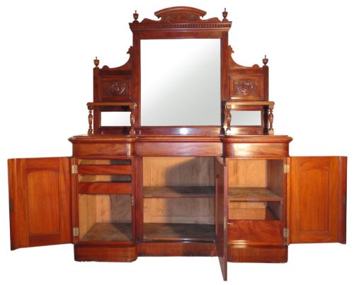 VICTORIAN MAHOGANY MIRRORBACK SIDEBOARD - ADDITIONAL PHOTO 6