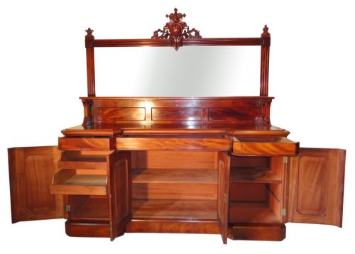 VICTORIAN MAHOGANY MIRRORBACK SIDEBOARD - ADDITIONAL PHOTO 6