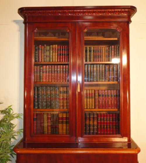 VICTORIAN MAHOGANY GLAZED BOOKCASE - ADDITIONAL PHOTO 2