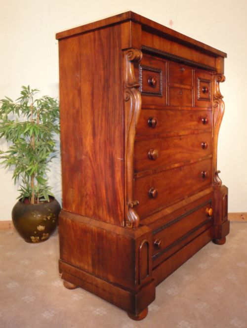 VICTORIAN MAHOGANY SCOTTISH CHEST OF DRAWERS - ADDITIONAL PHOTO 13