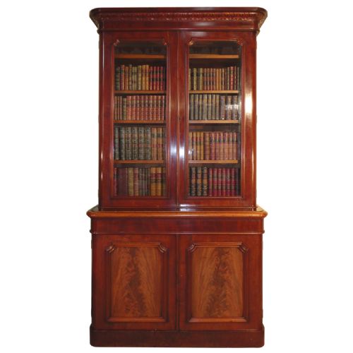 victorian mahogany glazed bookcase - CATEGORY: ANTIQUE BOOKCASES - DATED VICTORIAN