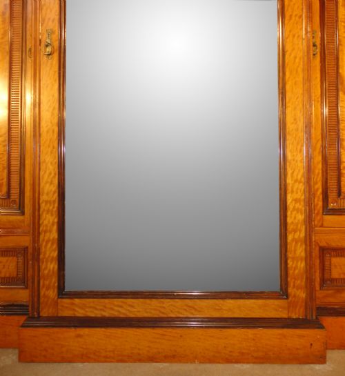 VICTORIAN SATINWOOD ROSEWOOD BREAKFRONT FITTED WARDROBE - ADDITIONAL PHOTO 9
