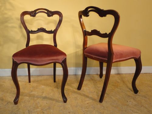 SET OF 8 EARLY VICTORIAN ROSEWOOD BALLOONBACK DINING CHAIRS - ADDITIONAL PHOTO 5