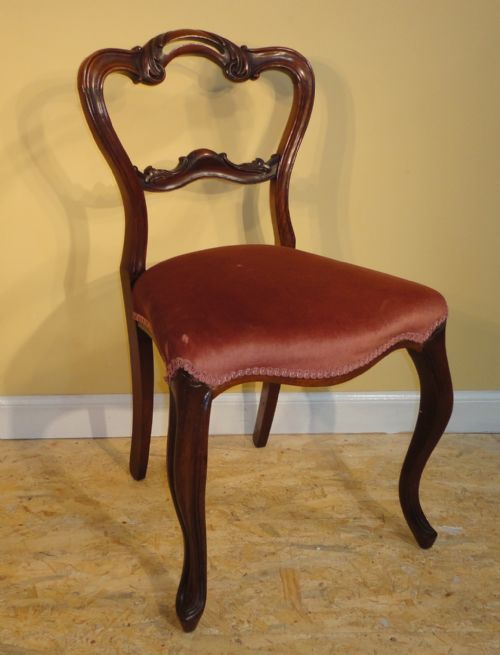 SET OF 8 EARLY VICTORIAN ROSEWOOD BALLOONBACK DINING CHAIRS - ADDITIONAL PHOTO 7