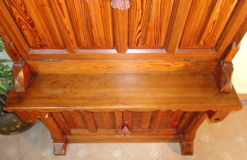 VICTORIAN GOTHIC REVIVAL PITCH PINE BUREAU BOOKCASE 19TH CENTURY - ADDITIONAL PHOTO 9