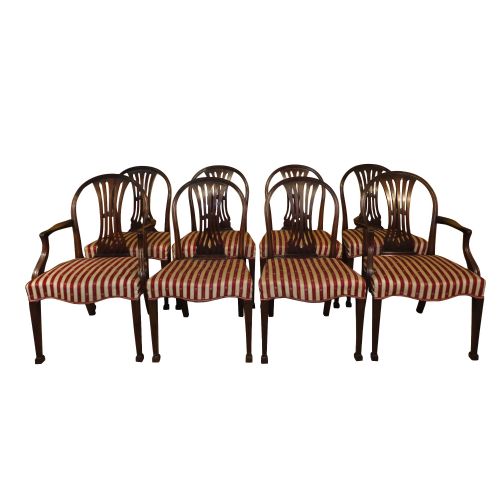 set of 8 georgian style mahogany hoopback dining chairs c1900 - CATEGORY: ANTIQUE CHAIRS - DATED 1900