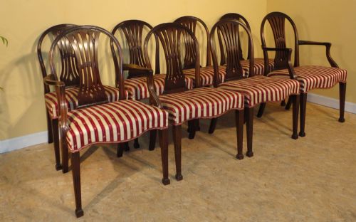 SET OF 8 GEORGIAN STYLE MAHOGANY HOOPBACK DINING CHAIRS C1900 - ADDITIONAL PHOTO 2