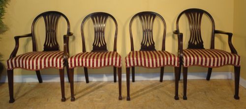SET OF 8 GEORGIAN STYLE MAHOGANY HOOPBACK DINING CHAIRS C1900 - ADDITIONAL PHOTO 4