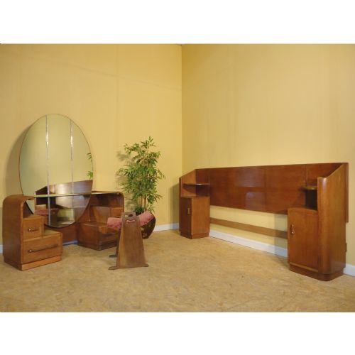 art deco dressing table stool bed bedroom suite - CATEGORY: ANTIQUE DRESSING TABLES - DATED 1930