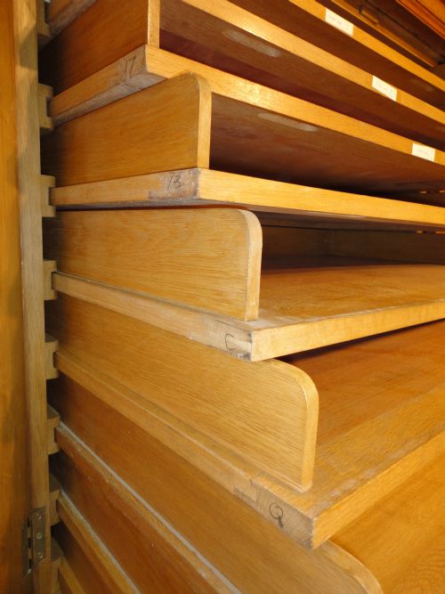 LARGE VICTORIAN OAK PLANCOLLECTORSSHOP CHEST 1 OF 2 - ADDITIONAL PHOTO 9