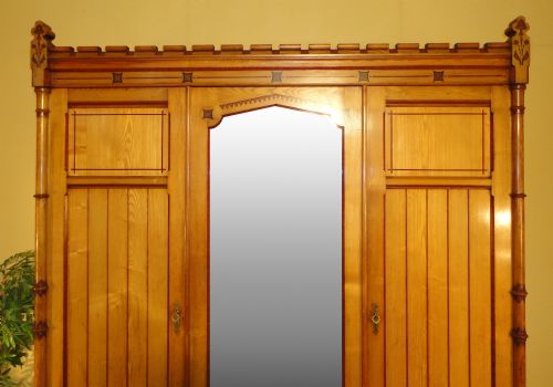 ARTS CRAFTS AESTHETIC ASH FITTED TRIPLE WARDROBE CHARLES BEVAN STYLE - ADDITIONAL PHOTO 2