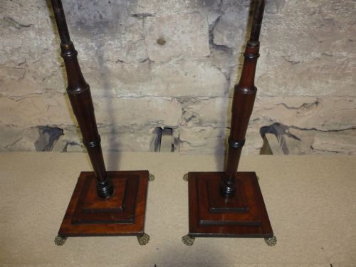 REGENCY PAIR OF TULIPWOOD MARQUETRY POLE SCREENS - ADDITIONAL PHOTO 7