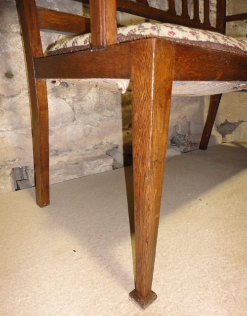 ARTS CRAFTS OAK HALL CHAIRSETTEESETTLE - ADDITIONAL PHOTO 10