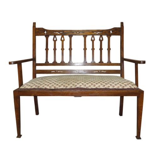 arts crafts oak hall chairsetteesettle - CATEGORY: ANTIQUE SOFAS - DATED VICTORIAN