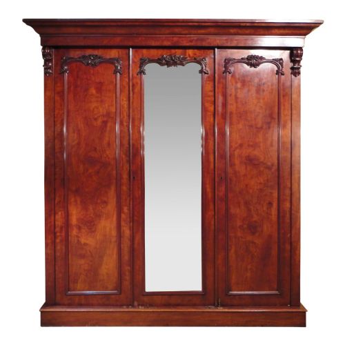 victorian mahogany three door fitted wardrobe - CATEGORY: ANTIQUE WARDROBES - DATED 1860