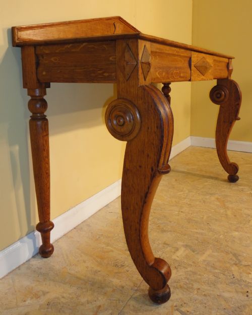 SCOTTISH VICTORIAN OAK HALL OR SIDE TABLE - ADDITIONAL PHOTO 3