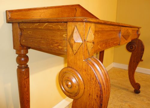 SCOTTISH VICTORIAN OAK HALL OR SIDE TABLE - ADDITIONAL PHOTO 4