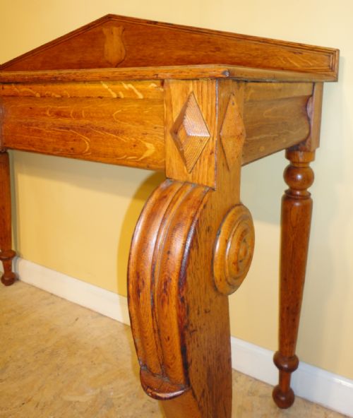 SCOTTISH VICTORIAN OAK HALL OR SIDE TABLE - ADDITIONAL PHOTO 6