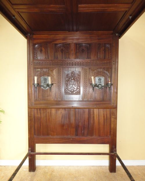 17TH CENTURY JACOBEAN STYLE FOUR POSTER TESTER BED - ADDITIONAL PHOTO 3