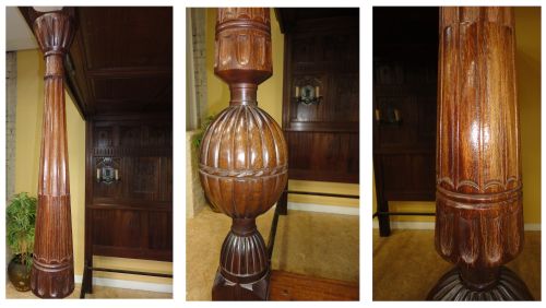 17TH CENTURY JACOBEAN STYLE FOUR POSTER TESTER BED - ADDITIONAL PHOTO 14