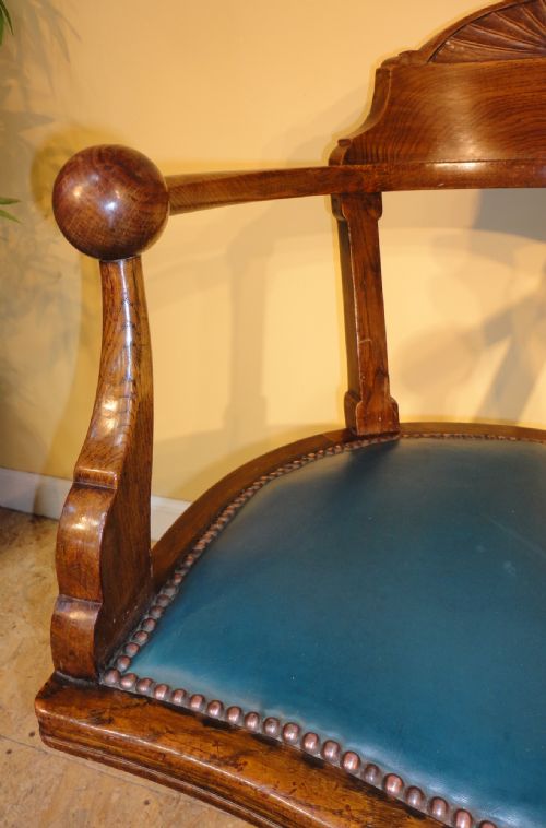 PAIR OF VICTORIAN ARTS CRAFTS OAK REVOLVING DESK CHAIRS - ADDITIONAL PHOTO 8