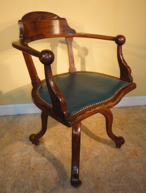 PAIR OF VICTORIAN ARTS CRAFTS OAK REVOLVING DESK CHAIRS - ADDITIONAL PHOTO 10