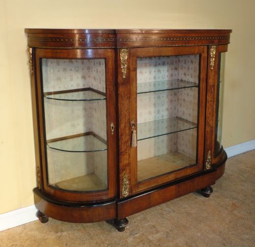 VICTORIAN BURR WALNUT INLAID CREDENZA - ADDITIONAL PHOTO 1