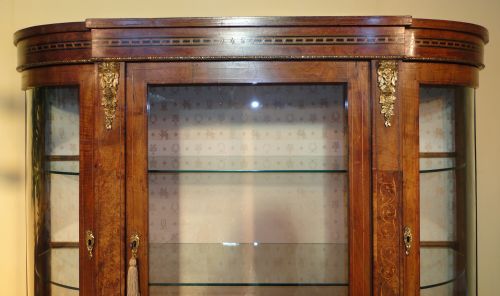 VICTORIAN BURR WALNUT INLAID CREDENZA - ADDITIONAL PHOTO 5