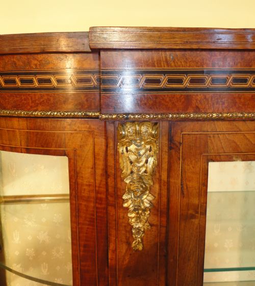 VICTORIAN BURR WALNUT INLAID CREDENZA - ADDITIONAL PHOTO 7