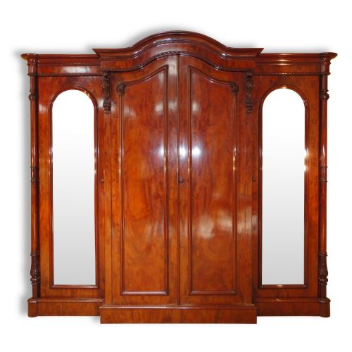 victorian mahogany four door breakfront wardrobe - CATEGORY: ANTIQUE WARDROBES - DATED VICTORIAN