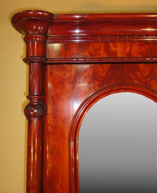 VICTORIAN MAHOGANY FOUR DOOR BREAKFRONT WARDROBE - ADDITIONAL PHOTO 6