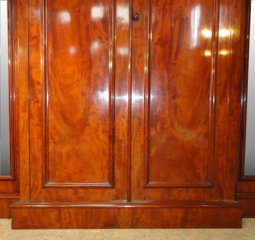 VICTORIAN MAHOGANY FOUR DOOR BREAKFRONT WARDROBE - ADDITIONAL PHOTO 9