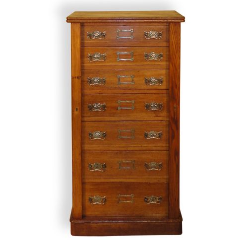 victorian arts crafts ash wellingtoncollectors chest - CATEGORY: ANTIQUE CHEST OF DRAWERS - DATED VICTORIAN