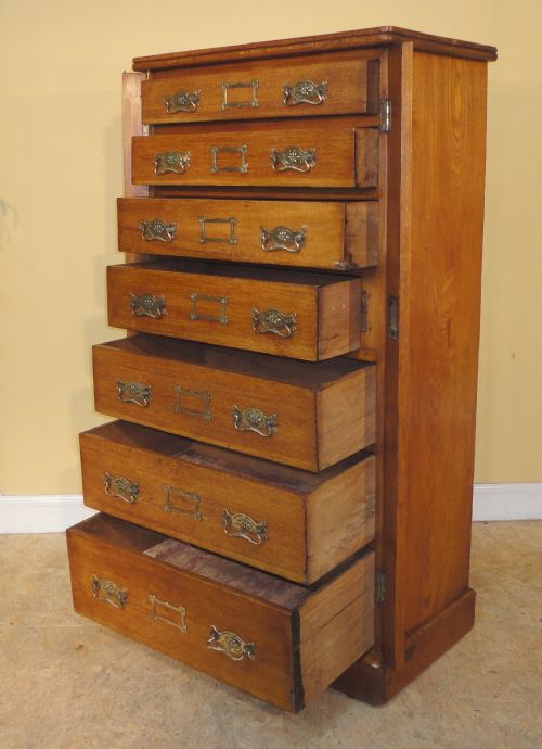VICTORIAN ARTS CRAFTS ASH WELLINGTONCOLLECTORS CHEST - ADDITIONAL PHOTO 10