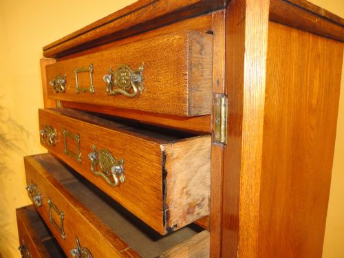 VICTORIAN ARTS CRAFTS ASH WELLINGTONCOLLECTORS CHEST - ADDITIONAL PHOTO 11