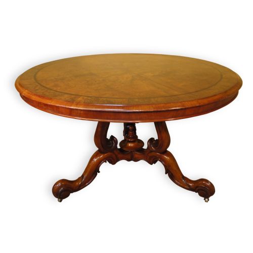 victorian burr walnut circular centre table - CATEGORY: ANTIQUE TABLES - DATED VICTORIAN