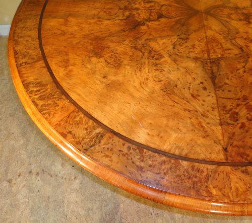 VICTORIAN BURR WALNUT CIRCULAR CENTRE TABLE - ADDITIONAL PHOTO 9