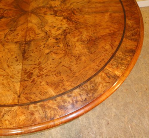 VICTORIAN BURR WALNUT CIRCULAR CENTRE TABLE - ADDITIONAL PHOTO 10