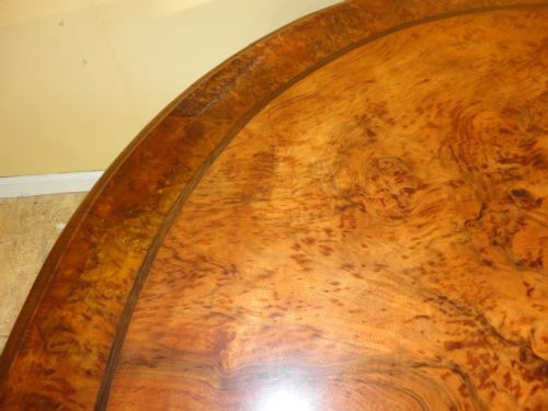 VICTORIAN BURR WALNUT CIRCULAR CENTRE TABLE - ADDITIONAL PHOTO 12