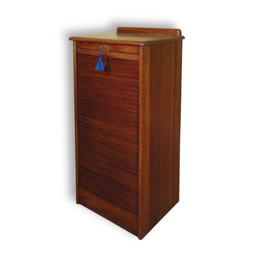 tambour fronted oak filing cabinet c1930s - CATEGORY: ANTIQUE CABINETS - DATED 1930