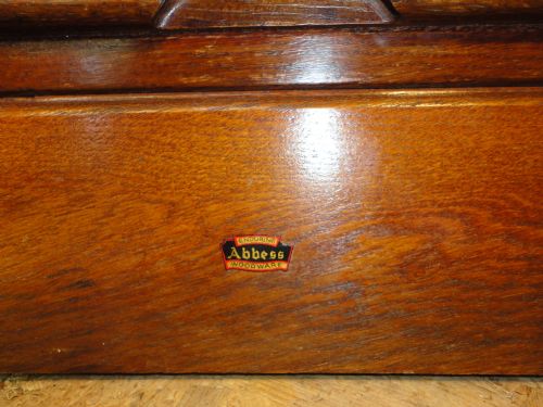 TAMBOUR FRONTED OAK FILING CABINET C1930S - ADDITIONAL PHOTO 9
