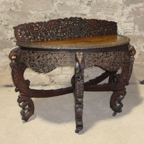 INDIANBURMESE PADOUK CONSOLE TABLE 19TH CENTURY - ADDITIONAL PHOTO 1