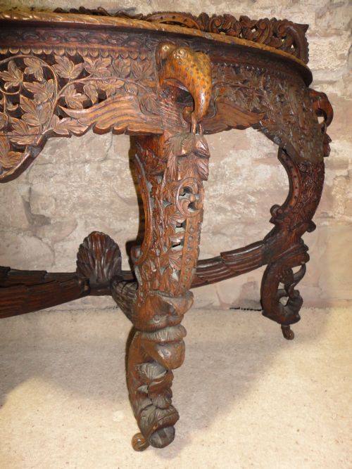 INDIANBURMESE PADOUK CONSOLE TABLE 19TH CENTURY - ADDITIONAL PHOTO 3