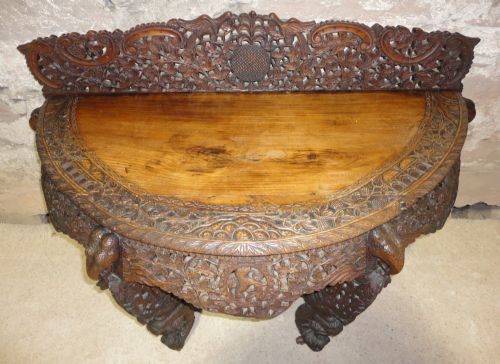 INDIANBURMESE PADOUK CONSOLE TABLE 19TH CENTURY - ADDITIONAL PHOTO 4