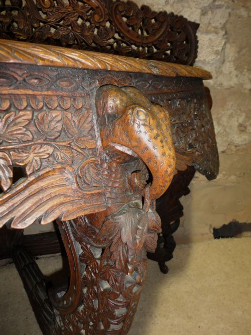 INDIANBURMESE PADOUK CONSOLE TABLE 19TH CENTURY - ADDITIONAL PHOTO 5