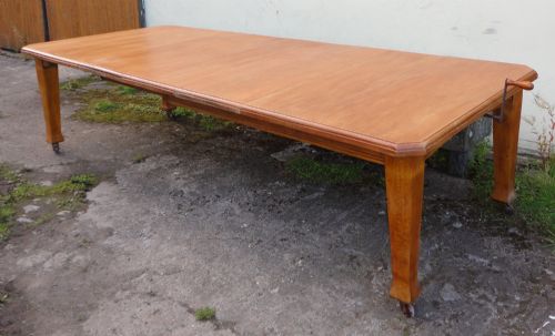 10FT ANTIQUE ARTS CRAFTS OAK EXTENDING DINING TABLE TO SEAT 12 PEOPLE - ADDITIONAL PHOTO 2