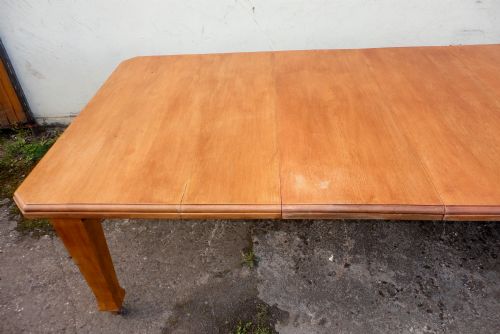 10FT ANTIQUE ARTS CRAFTS OAK EXTENDING DINING TABLE TO SEAT 12 PEOPLE - ADDITIONAL PHOTO 5